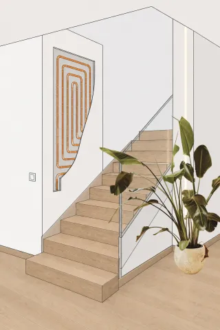 Riscaldamento elettrico a parete per vani scala e zone di passaggio